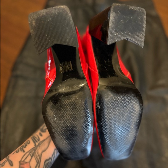 L’Intervalle Red Patent Leather Ankle Boots - Picture 5 of 9